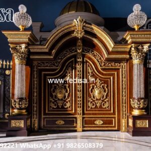 Front Gate Grill Design, Simple Main Gate Design Iron Residential Gate-wpc Wood Gate