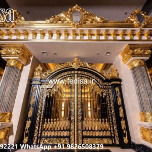 Front Gate Grill Design, Latest Main Gate Design For House Residential Gate-wpc Wood Gate
