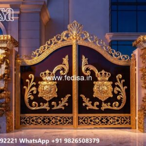 Angle Bar Gate Design, Sliding Door Main Gate Residential Gate-wpc Wood Gate