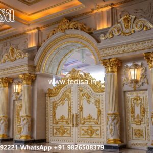 Front Gate Grill Design, Four Fold Main Gate Design Residential Gate-wpc Wood Gate