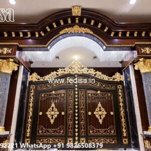 House Gate Design 2079, Simple Gate Roof Design Residential Gate-wpc Wood Gate