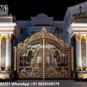 Latest Main Gate Design, Main Gate Sliding Door Residential Gate-wpc Wood Gate