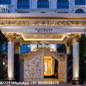 House Gate Design 2085, Black And White Gate Design Residential Gate-wpc Wood Gate