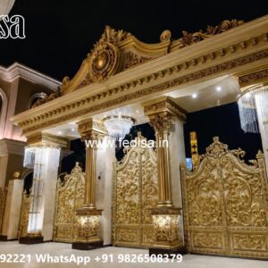 House Gate Design 2088, Modern Front Wall And Gate Designs Residential Gate-wpc Wood Gate