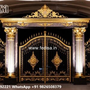 Gate Grill Ka Design, Main Gate Sheet Design Residential Gate-wpc Wood Gate