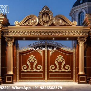 Front Gate Grill Design, Gate Structure Design Residential Gate-wpc Wood Gate
