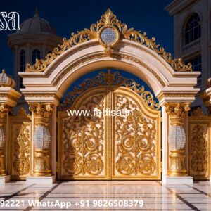 Round Gate Design, Steel Gate Glass Design Residential Gate-wpc Wood Gate