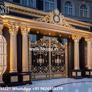 Iron Pipe Gate Design, House Gate Design Steel Residential Gate-wpc Wood Gate