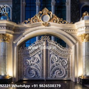 Round Gate Design, Office Main Gate Design Residential Gate-wpc Wood Gate