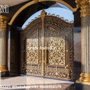 Front Gate Grill Design, Pillar Design Gate Residential Gate-wpc Wood Gate