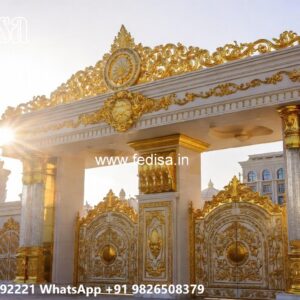 Front Gate Grill Design, Boundary Wall And Gate Design Residential Gate-wpc Wood Gate