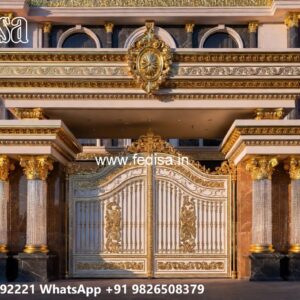 Front Gate Grill Design, Main Gate Design Iron For Home Residential Gate-wpc Wood Gate