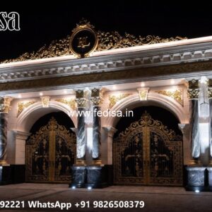 Front Gate Grill Design, Compound Wall Design With Gate Residential Gate-wpc Wood Gate