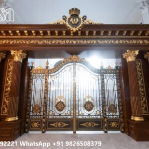 Gate Grill Ka Design, 14 Feet Gate Design Residential Gate-wpc Wood Gate