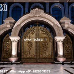 Round Gate Design, Gate Design 10 Feet Residential Gate-wpc Wood Gate