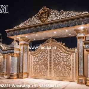 Angle Bar Gate Design, Gate Compound Wall Design Residential Gate-wpc Wood Gate