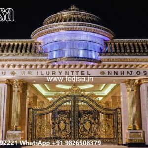 Front Gate Grill Design, Entrance Gate Design For Farmhouse Residential Gate-wpc Wood Gate