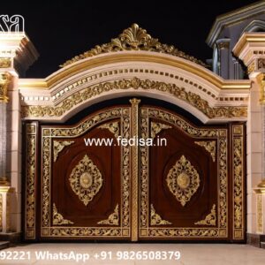 Front Gate Grill Design, Lightweight Steel Gate Design Residential Gate-wpc Wood Gate