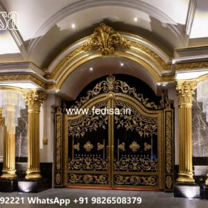 Angle Bar Gate Design, Main Gate Design Full Cover Residential Gate-wpc Wood Gate