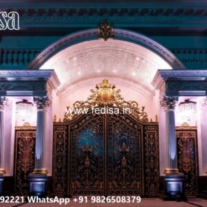 Round Gate Design, Main Gate Door Design Steel Residential Gate-wpc Wood Gate