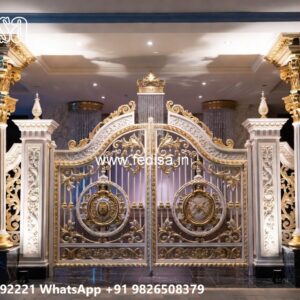 Gate Grill Ka Design, Metal Front Gate Design Residential Gate-wpc Wood Gate