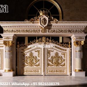 Main Gate Design Iron Pipe, Sliding Gate Design For Home Residential Gate-wpc Wood Gate