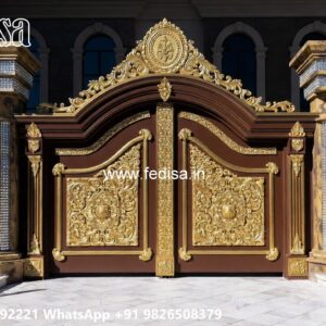 Fabrication Gate Design, Boundary Grill Design Residential Gate-wpc Wood Gate
