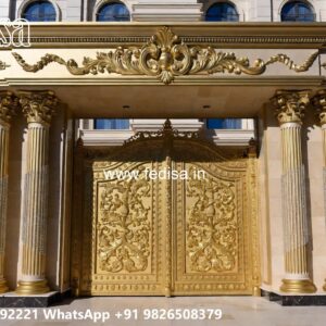 Grill Gate Ka Design, Main Gate Wall Design For Home Residential Gate-wpc Wood Gate