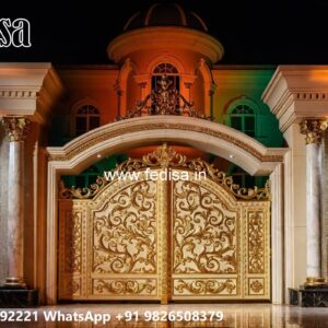 Main Gate Design Iron Pipe, Plain Sheet Gate Design Residential Gate-wpc Wood Gate