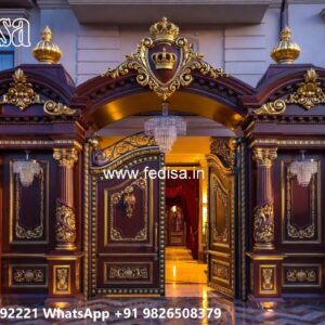 Main Gate Design Iron Pipe, Steel Gate Design Latest Residential Gate-wpc Wood Gate