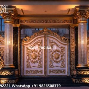 Gate Design Iron Pipe, Hpl Sheet Gate Design Residential Gate-wpc Wood Gate