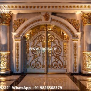 Main Gate Design Iron Pipe, Laser Cutting Gate Price Residential Gate-wpc Wood Gate
