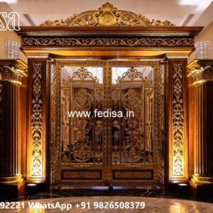 Main Gate Design Iron Pipe, Compound Wall Grill Residential Gate-wpc Wood Gate