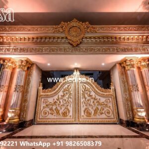 Gi Pipe Gate Design, Double Door Steel Gate Design Residential Gate-wpc Wood Gate