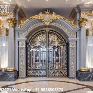 Gate Design Iron Pipe, Aluminium Main Gate Design Residential Gate-wpc Wood Gate