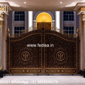 Main Gate Design Iron Pipe, Brick And Wrought Iron Fence Designs Residential Gate-wpc Wood Gate