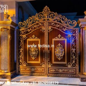 Fabrication Gate Design, Modern Iron Pipe Gate Residential Gate-wpc Wood Gate