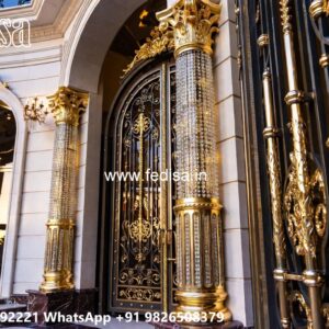 Main Gate Design Iron Pipe, Grill Gate Colour Design Residential Gate-wpc Wood Gate