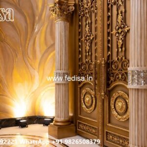 Gate Design Iron Pipe, Kothi Gate Design Residential Gate-wpc Wood Gate