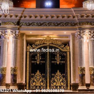 Modern Sliding Gate Design, Boundary Wall Steel Grill Design Residential Gate-wpc Wood Gate
