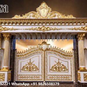 Main Gate Design Iron Pipe, Steel Sheet Gate Design Residential Gate-wpc Wood Gate