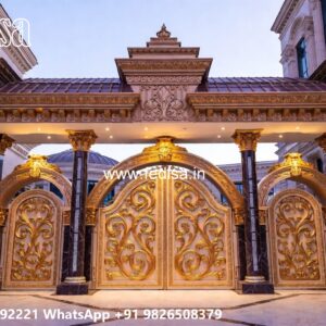 Main Gate Design Iron Pipe, Maharaja Gate Grill Residential Gate-wpc Wood Gate