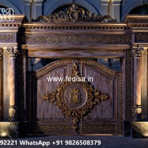 Farm Gate Design, Main Gate Upper Grill Design Residential Gate-wpc Wood Gate