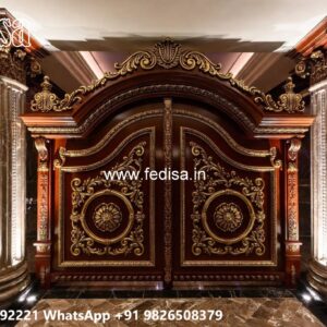 Main Gate Design Iron Pipe, Solid Gate Design Residential Gate-wpc Wood Gate