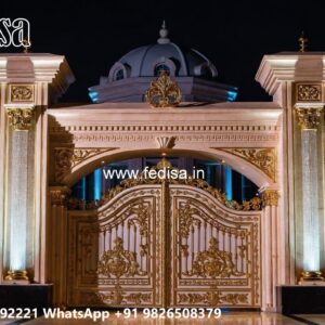 Black Gate Design, Grill Compound Wall Residential Gate-wpc Wood Gate