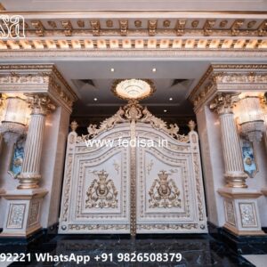 Main Gate Design Iron Pipe, Outdoor Main Gate Design Residential Gate-wpc Wood Gate