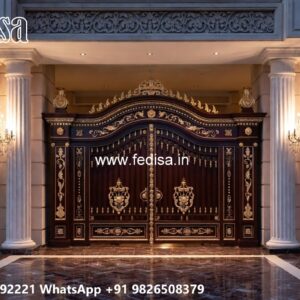 Black Gate Design, Stylish Main Gate Design Residential Gate-wpc Wood Gate