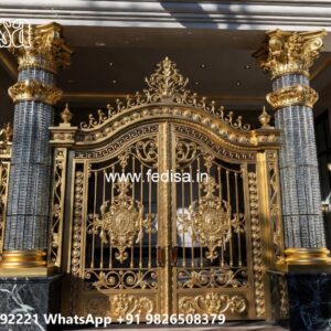 Black Gate Design, Steel Gate Main Gate Residential Gate-wpc Wood Gate