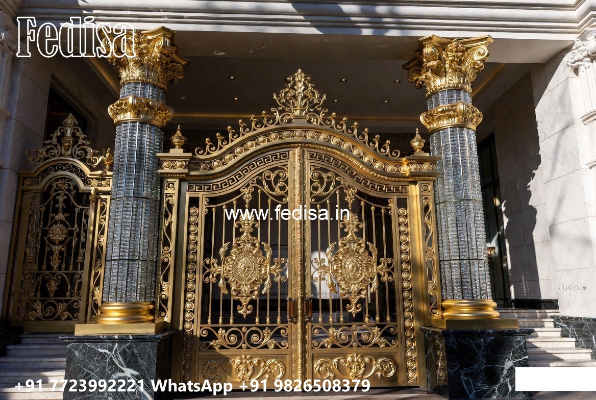 Black Gate Design, Steel Gate Main Gate Residential Gate-wpc Wood Gate