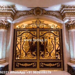 Gi Pipe Gate Design, Sliding Compound Gate Main Gates-contemporary Gates